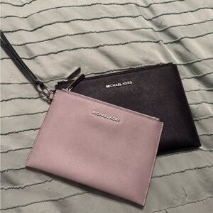 Michael Kors Black and Gray Wristlet Set